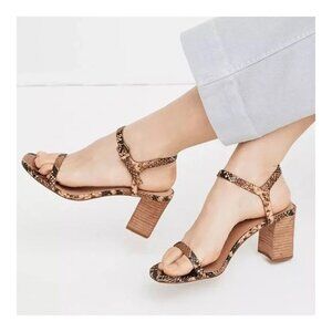 Madewell Snake Print Block Heel Sandals